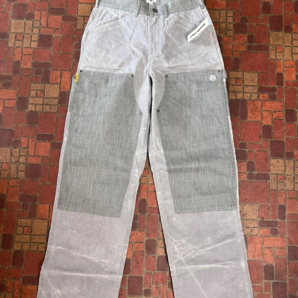 (NWT) Round Two Waxed Carpenter Pants in grey.